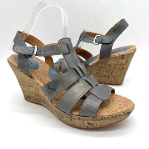 BOC Born Bartley Wedge heel sandal Leather Blue